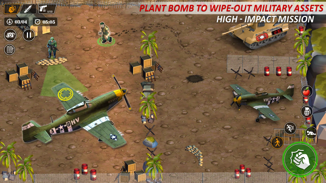 Commando Survival War Game WW2 - Gameplay image of android game