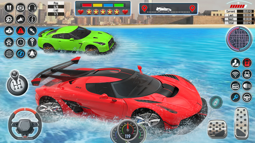 Water Car Racing ۳d: Car Games - عکس برنامه موبایلی اندروید