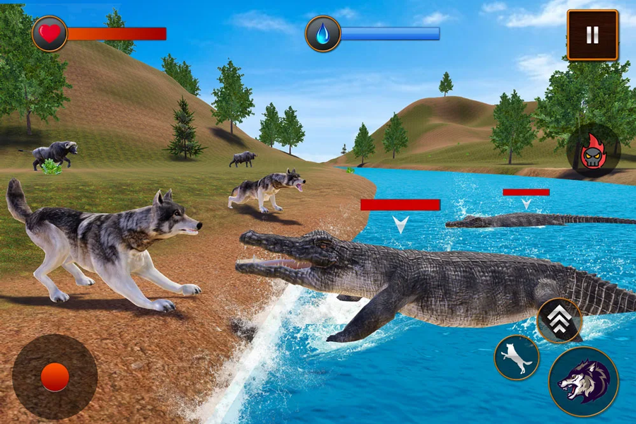 Wild Wolf Simulator: Wolf Life - Gameplay image of android game