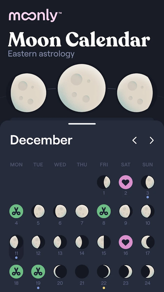 Moonly: Moon Phases & Calendar - عکس برنامه موبایلی اندروید