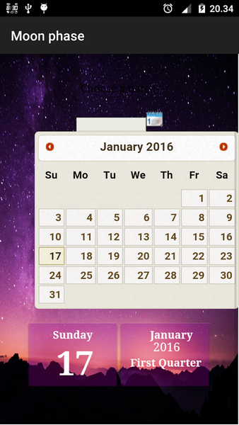Moon phase - عکس برنامه موبایلی اندروید