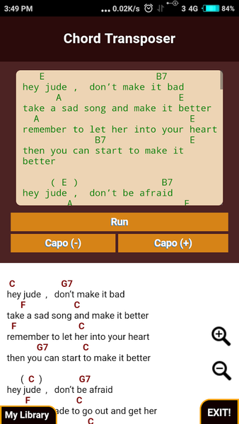 Guitar Chord Transposer Simple - Image screenshot of android app