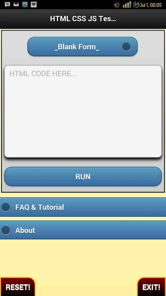 Html Css JS Tester + Example - Image screenshot of android app