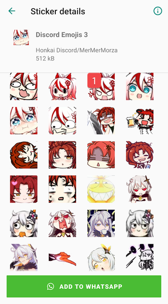 Honkai Whatsapp Stickers - Image screenshot of android app