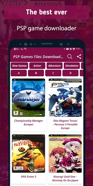psp games files downloader - Image screenshot of android app