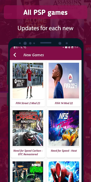 psp games files downloader - Image screenshot of android app