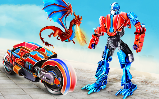 Flying Dragon Robot Bike Games - عکس برنامه موبایلی اندروید