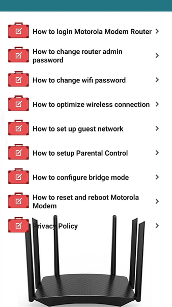 Motorola Modem Router Guide - عکس برنامه موبایلی اندروید