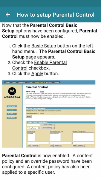 Motorola Modem Router Guide - عکس برنامه موبایلی اندروید