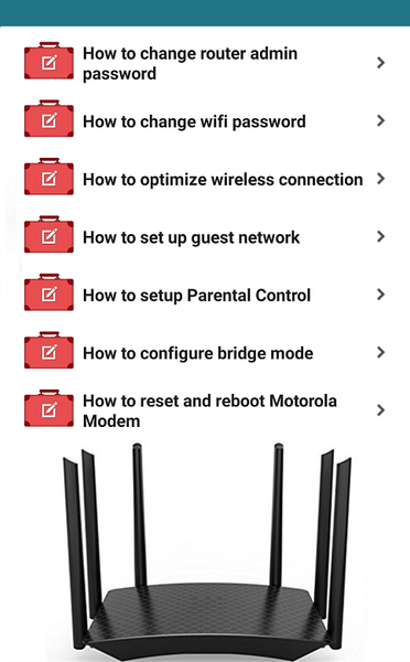 Motorola Modem Router Guide - عکس برنامه موبایلی اندروید