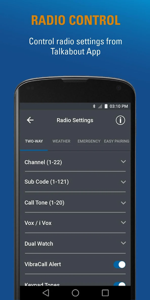 Motorola Talkabout - Image screenshot of android app