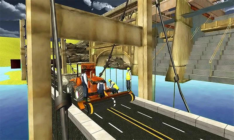 Mountain River Bridge Construc - Gameplay image of android game