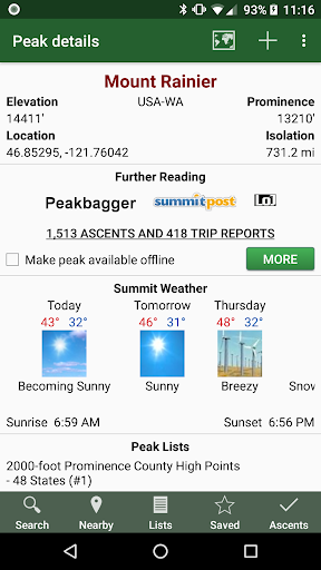 Peakbagger - Image screenshot of android app