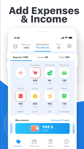 Expense tracker, Money manager & Budget planner - عکس برنامه موبایلی اندروید