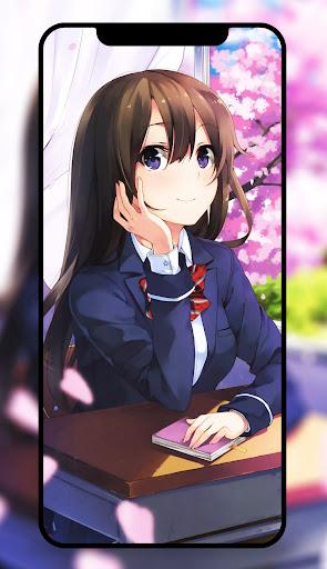 Anime Girls Wallpaper 4K | Kawaii Cute Girl - Image screenshot of android app