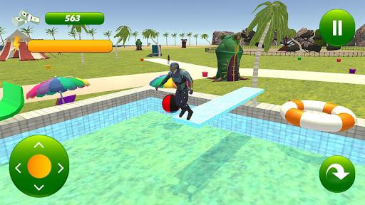 super hero water slide uphill rush - Gameplay image of android game