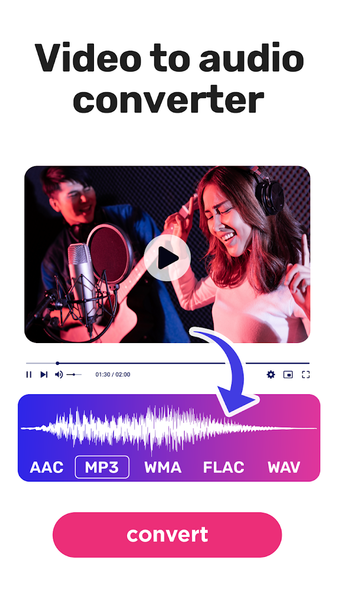 Video to audio, mp3 converter - عکس برنامه موبایلی اندروید