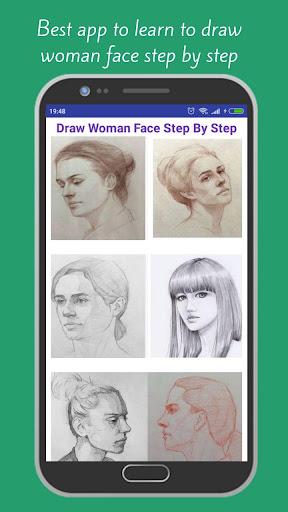 Learn to Draw Woman Face Step by Step Offline - عکس برنامه موبایلی اندروید