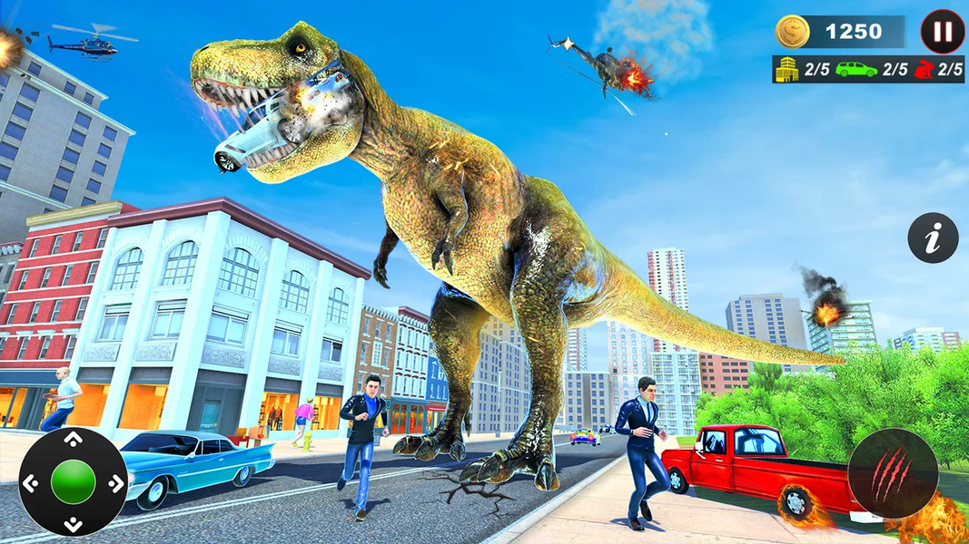 Angry Dino Games: City Rampage - Gameplay image of android game