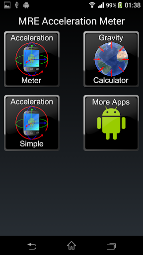 MRE Acceleration Meter - Image screenshot of android app