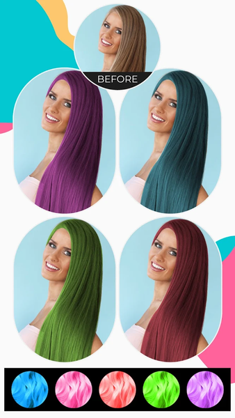Hair Color Changer Editor - عکس برنامه موبایلی اندروید