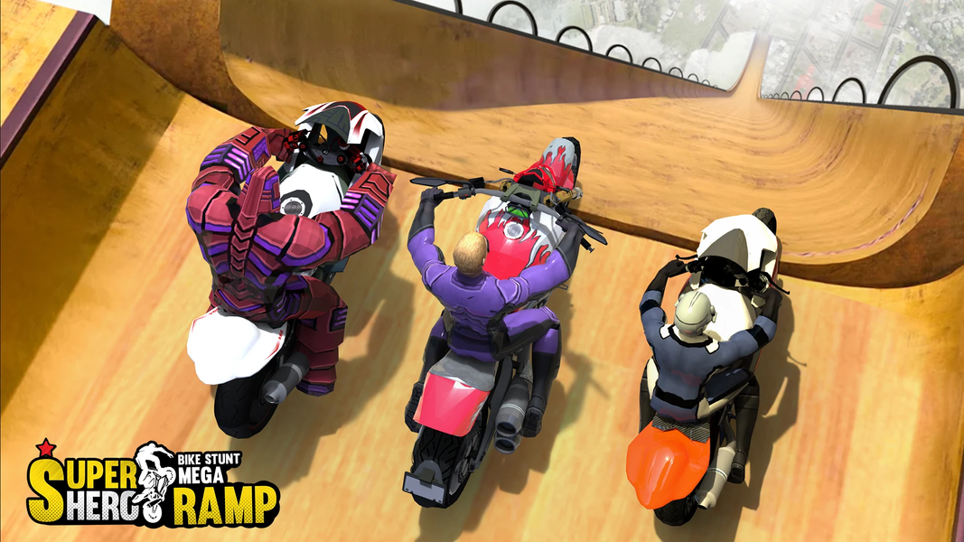 Super Hero Bike Mega Ramp - عکس بازی موبایلی اندروید