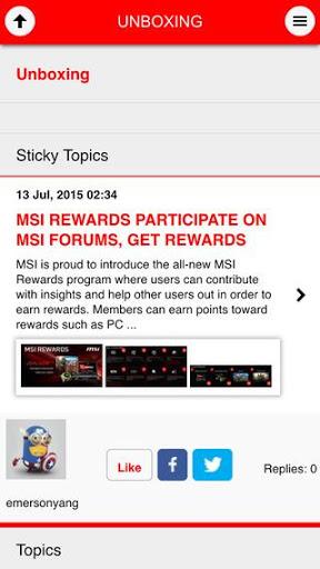 MSI Community - عکس برنامه موبایلی اندروید