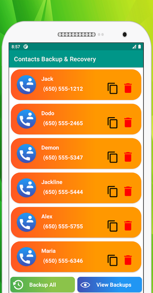 Recover deleted contacts - Image screenshot of android app