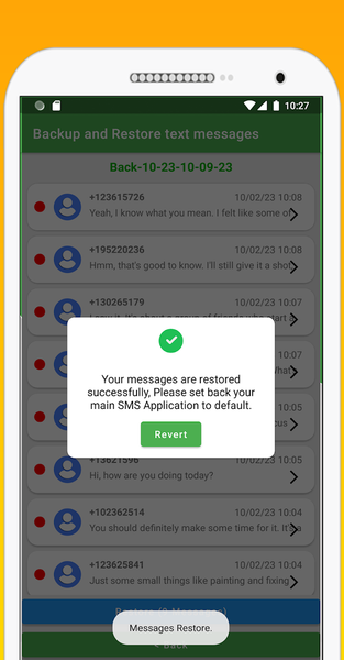 Recover deleted text messages - Image screenshot of android app
