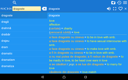 English Romanian Dictionary - Image screenshot of android app