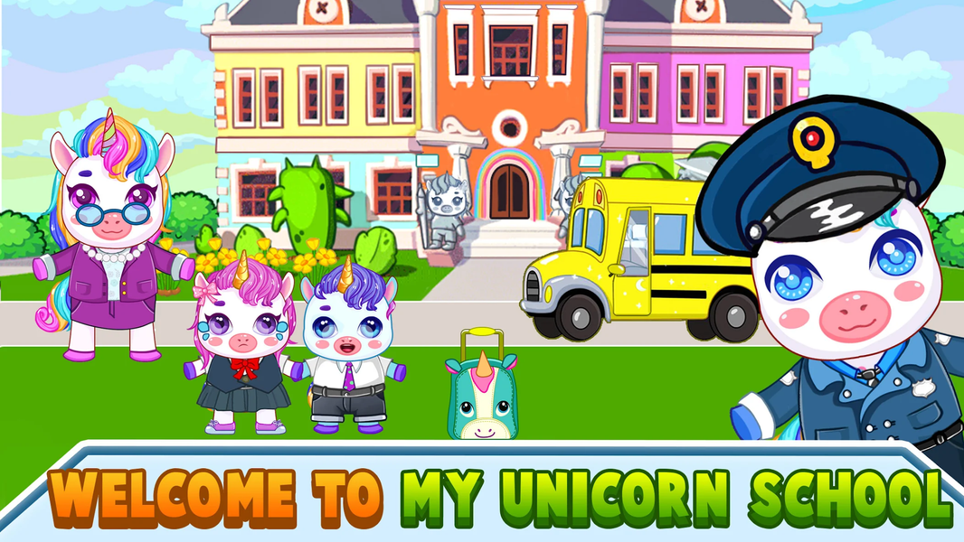 Mini Town: My Unicorn School - Gameplay image of android game