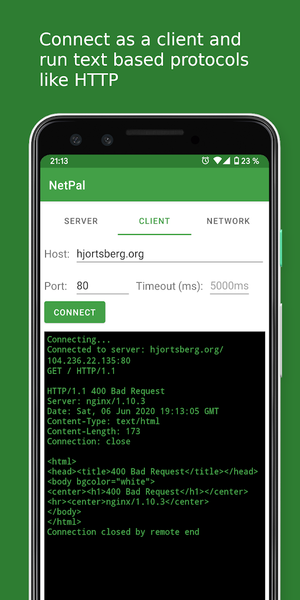 NetPal - netcat for Android - Image screenshot of android app