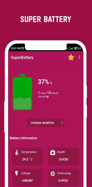 SuperBattery & Charge Monitor - Image screenshot of android app