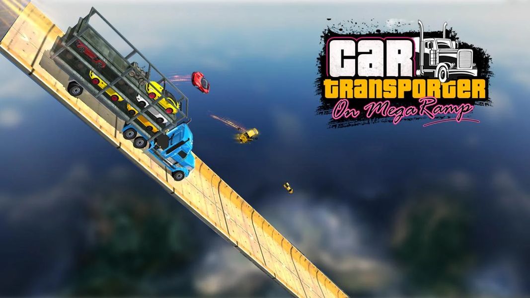 Car transporter on Mega Ramp - Gameplay image of android game