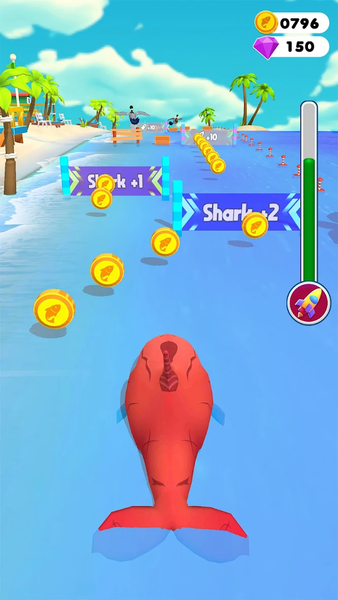 Shark Run 3D - Gameplay image of android game