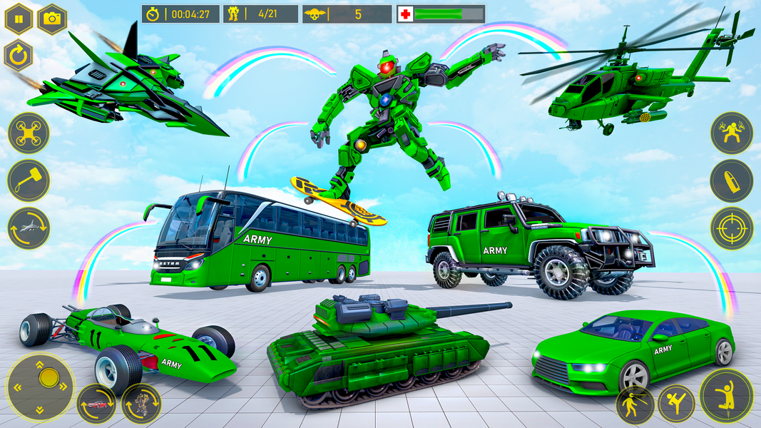 Army Bus Dragon Robot Car Game - Gameplay image of android game