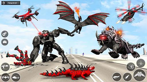 Animal Tiger Robot Car Games - Gameplay image of android game