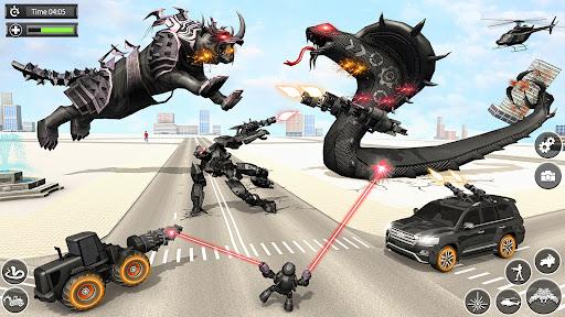 Animal Tiger Robot Car Games - Gameplay image of android game