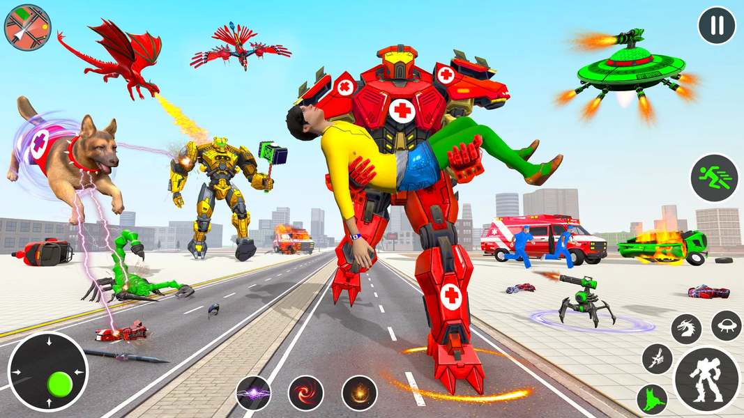 Ambulance Transform Robot Game - Gameplay image of android game