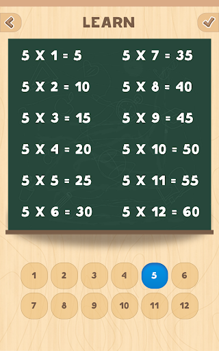 Multiplication table (Math) - عکس بازی موبایلی اندروید