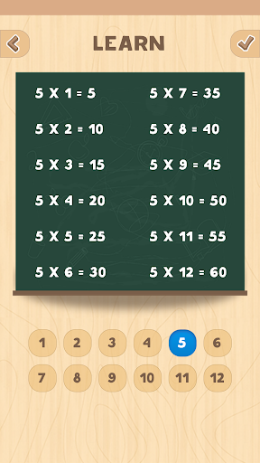 Multiplication table (Math) - عکس بازی موبایلی اندروید