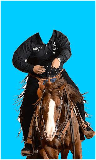 Horse With Man Photo Suit HD - Image screenshot of android app