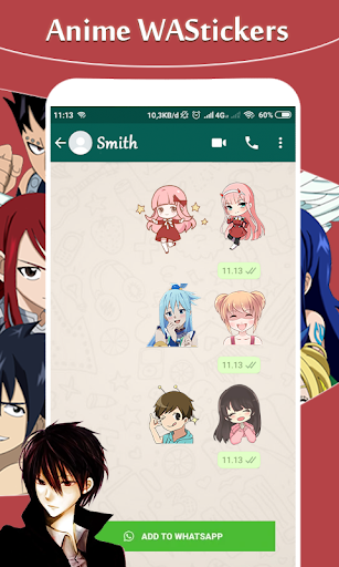 Anime Stickers : WAStickers For Whatsapp - Image screenshot of android app