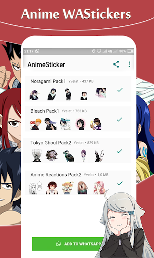 Anime Stickers : WAStickers For Whatsapp - Image screenshot of android app