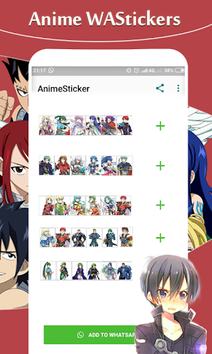 Anime Stickers : WAStickers For Whatsapp - Image screenshot of android app