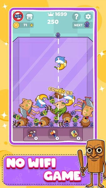 Crazy Animals: Merge Drop Game - Gameplay image of android game