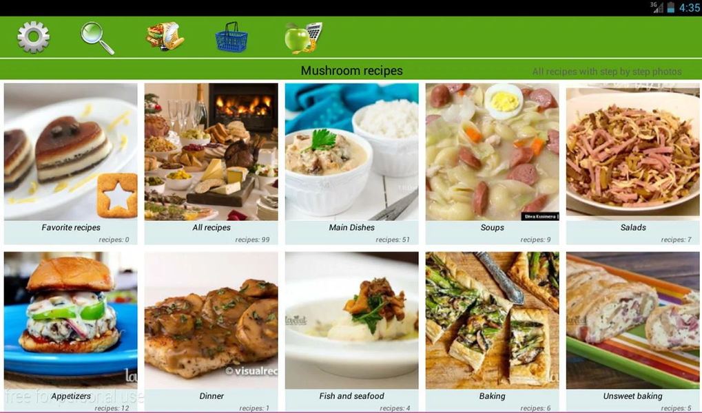 Mushroom recipes - عکس برنامه موبایلی اندروید