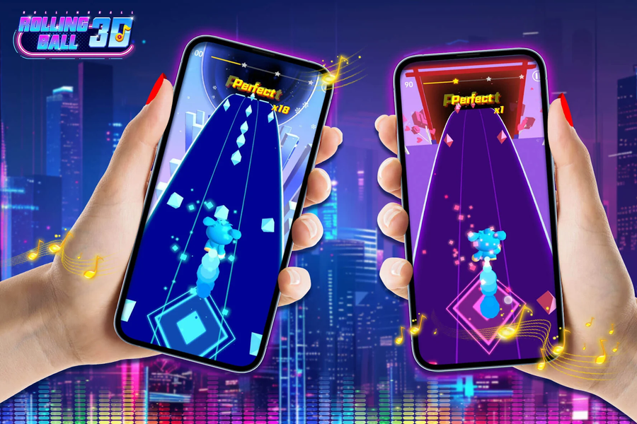 Cyber Rolling Music Ball Game - عکس بازی موبایلی اندروید