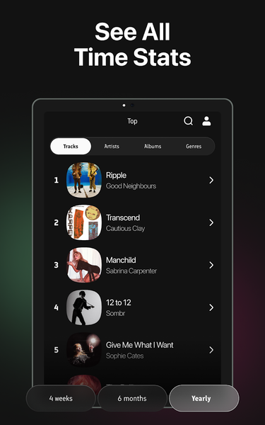 MusicList for Music Stats - عکس برنامه موبایلی اندروید