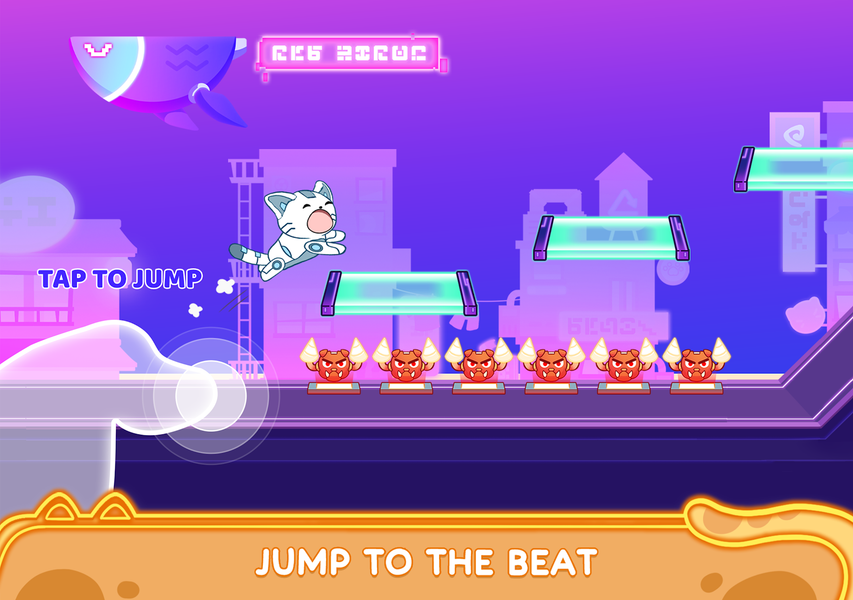 Cat Dash: Cute Cat Music Game - Gameplay image of android game